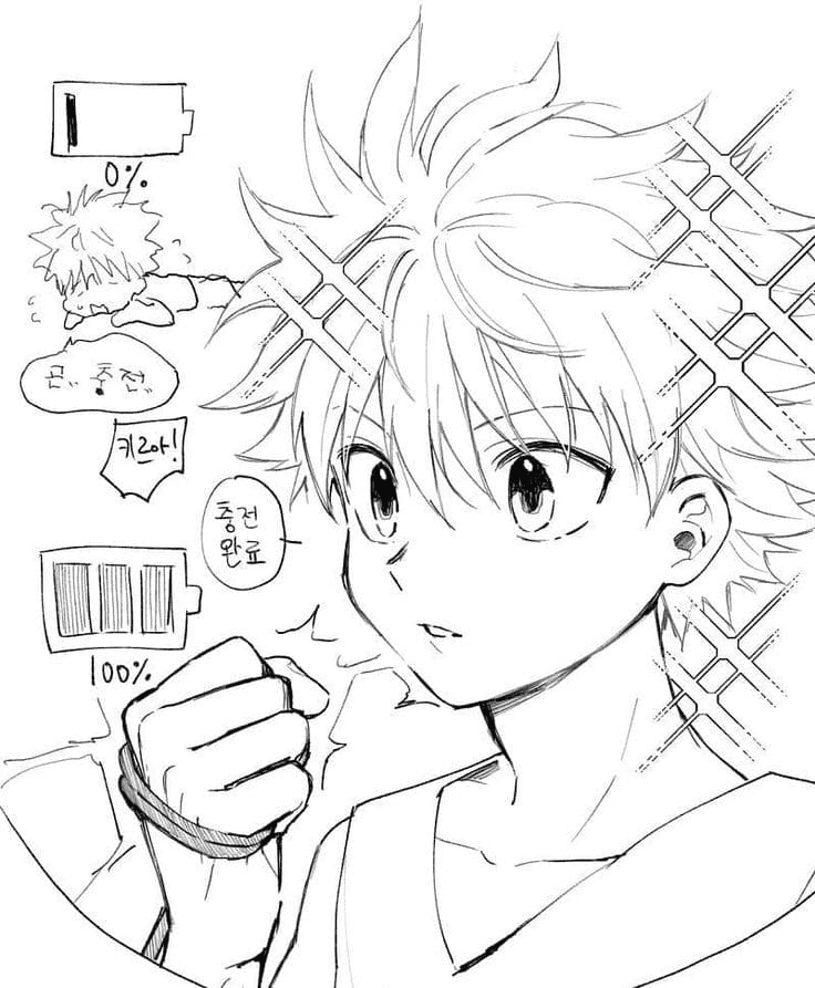 Hunter x Hunter Killua Zoldyck Coloring Pages - Free Printable Coloring