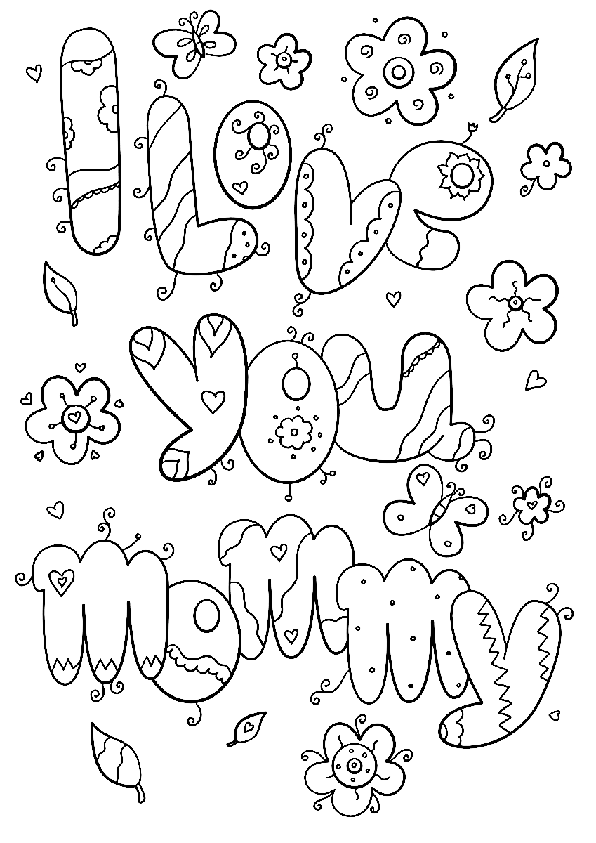 I Love You Mommy Coloring Page
