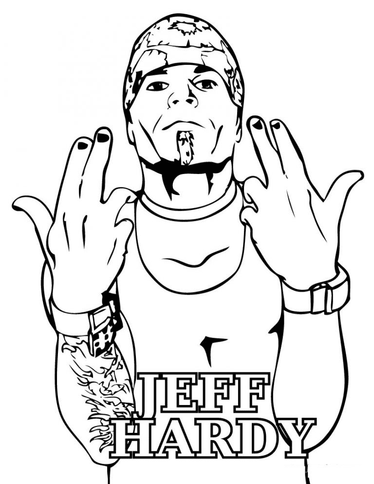 Jeff Hardy WWE Coloring Pages