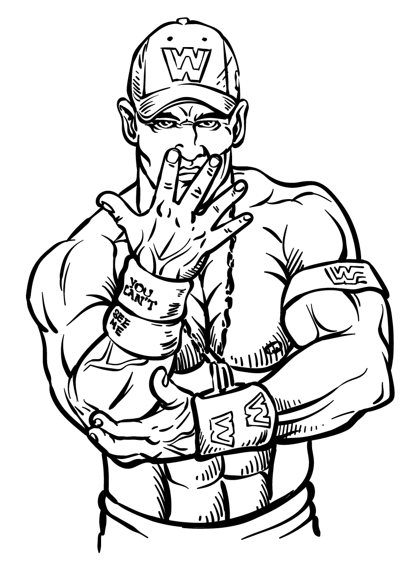 John Cena WWE Coloring Page - Free Printable Coloring Pages