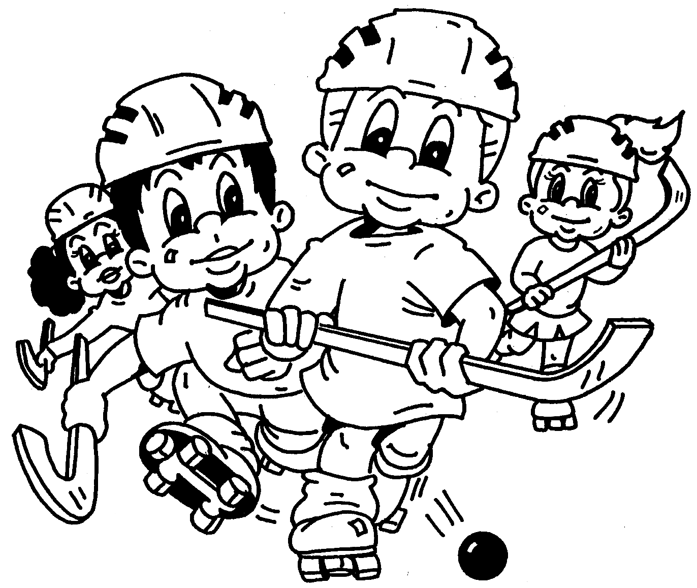 أطفال يلعبون الهوكي من الهوكي