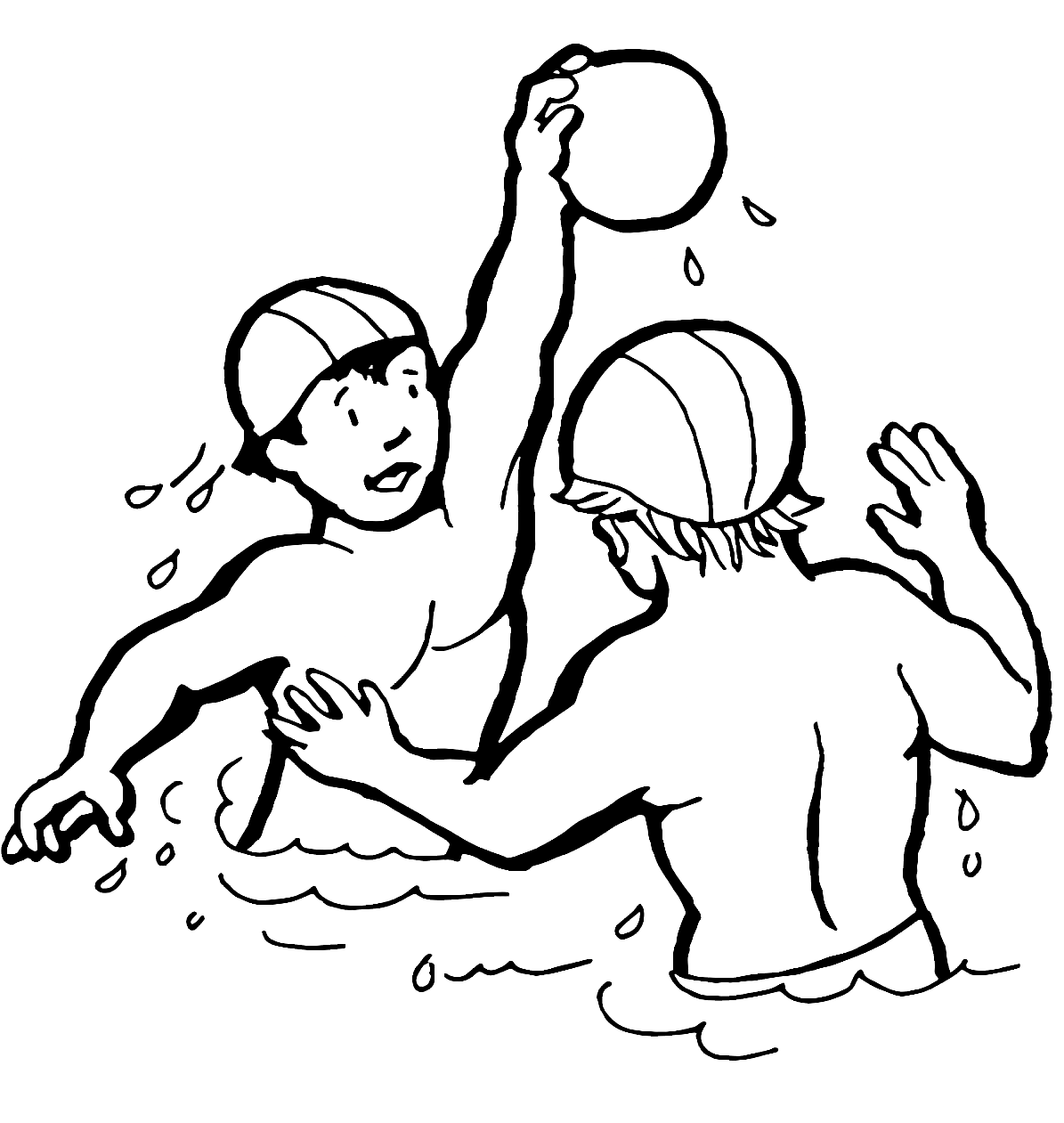 孩子们从水上运动中打水球