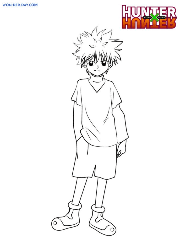 Killua Zoldyck In Full Growth Coloring Pages