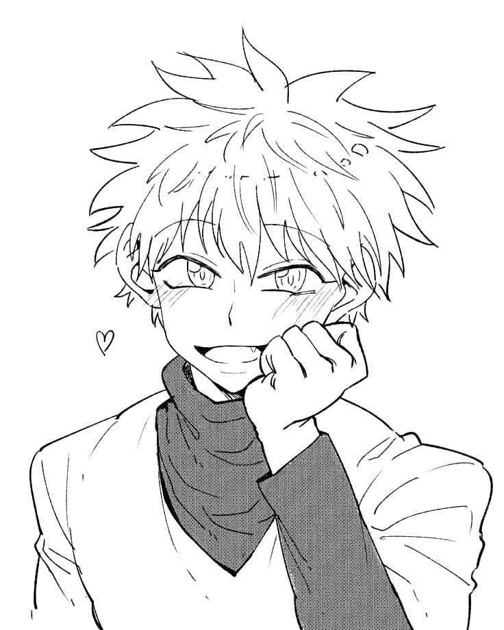 Killua in love Coloring Pages