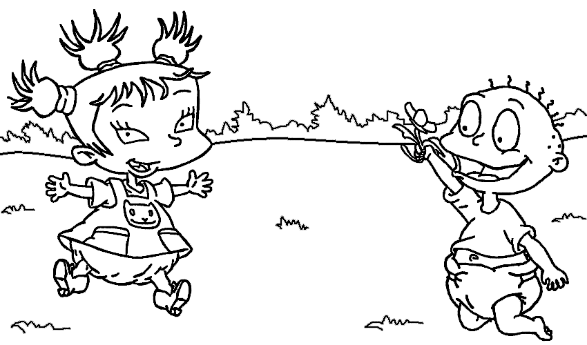 Kimi and Tommy Coloring Page
