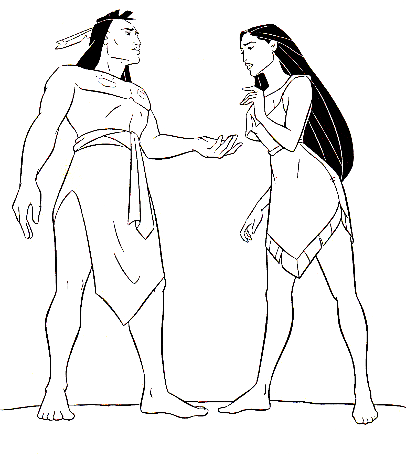 Kocoum Pocahontas Character Coloring Page