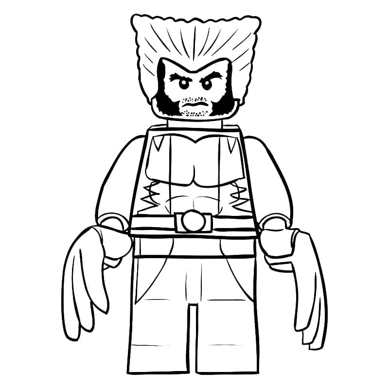 Desenho de Lego Logan X-Men para colorir