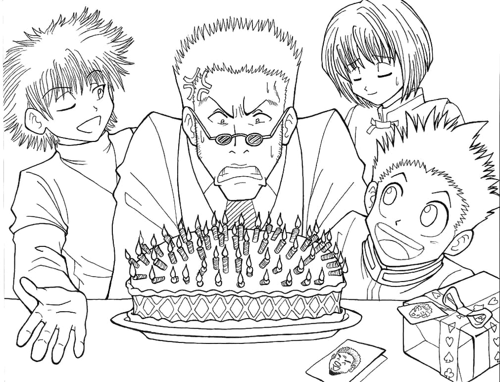 Leorio Paradinight Birthday Coloring Pages