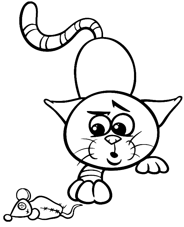 Little Cat And Mouse Coloring Pages