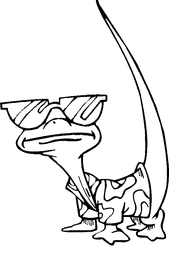Lizard In Glasses Coloring Pages