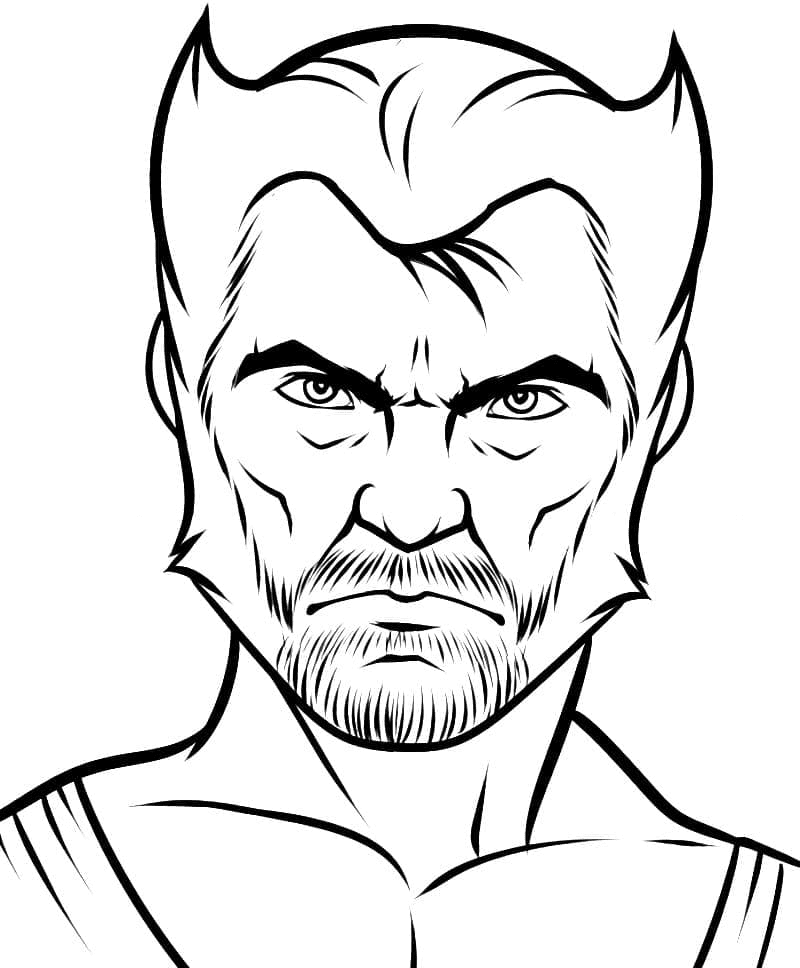 Logan from X-Men Coloring Page