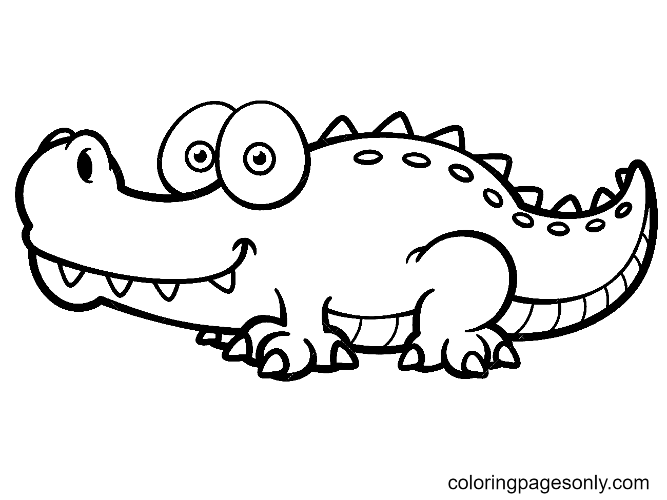 Lovely Alligator Coloring Page
