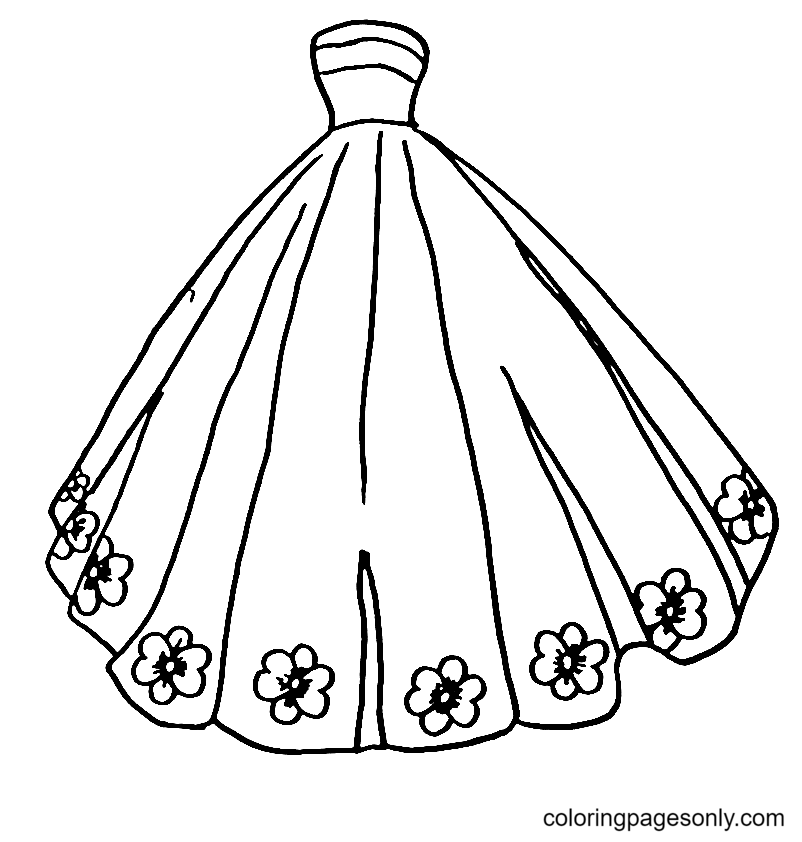 Lovely Dress Coloring Page