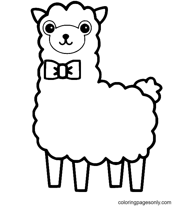 Lovely Llama Coloring Page
