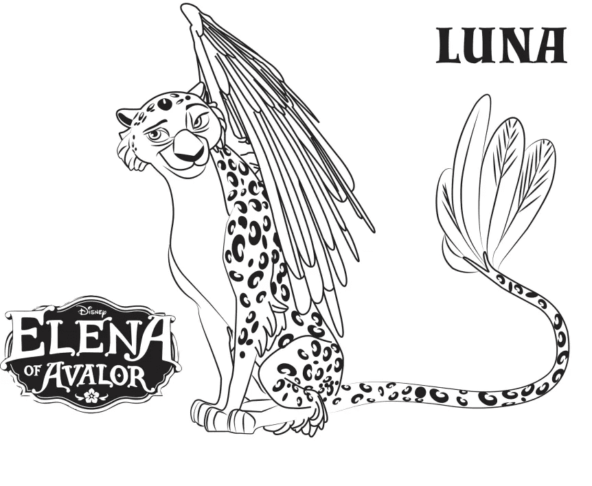 Luna- Elena of Avalor Coloring Pages