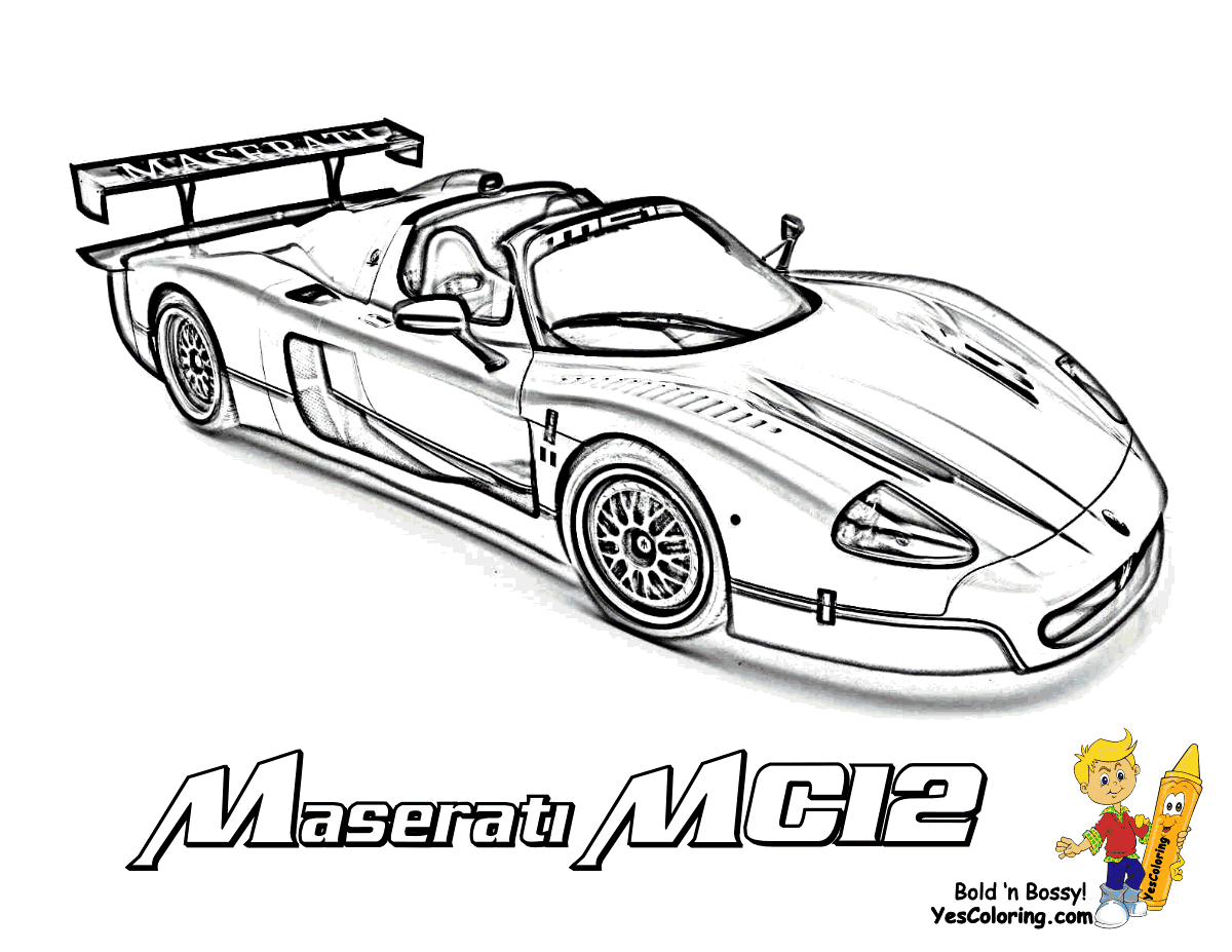 Maserati Cars Kleurplaat