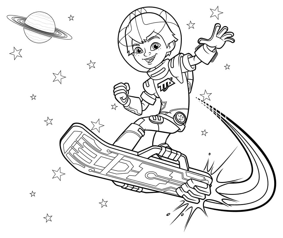 Miles is exploring space Coloring Page
