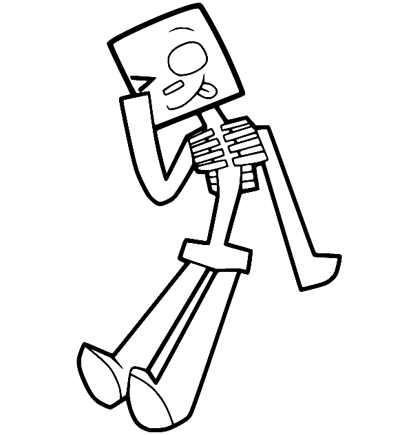 Desenho para colorir de esqueleto do Minecraft