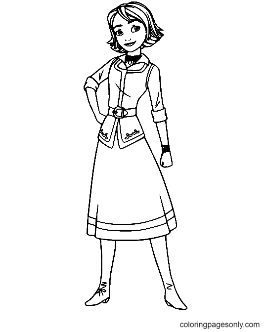 Naomi Turner from Elena of Avalor Coloring Page
