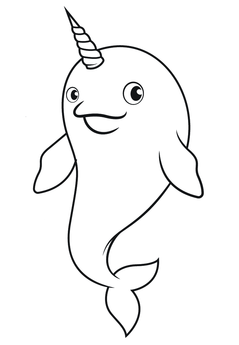 Narwhal Printable Coloring Page