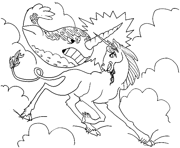 Narvalo e Unicorno combattono nel cielo from Narvalo
