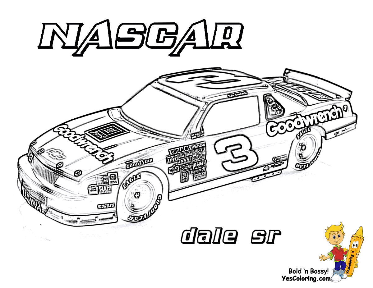 Nascar Dale Sr Race Car Coloring Pages
