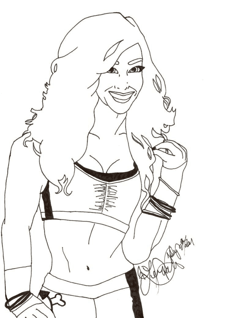 Desenho de Nikki Bella Wrestling para colorir
