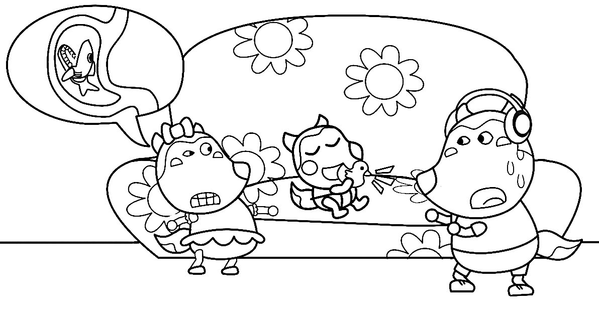 Nooo, Jenny eat Toys - Wolfoo Coloring Page - Free Printable Coloring Pages