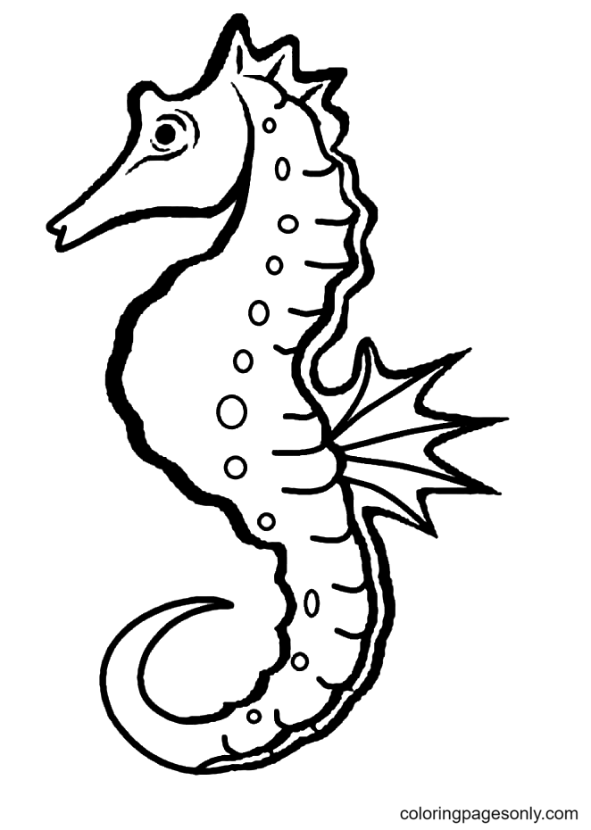 One Seahorse Coloring Page