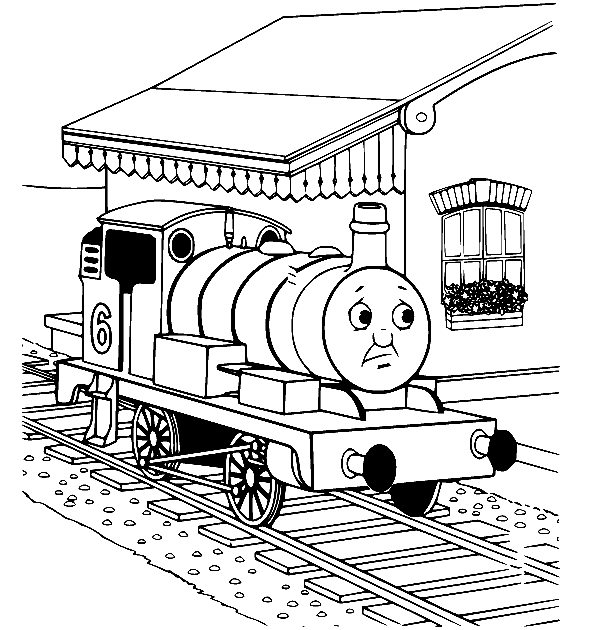 Percy pasa por una casa de Thomas y sus amigos
