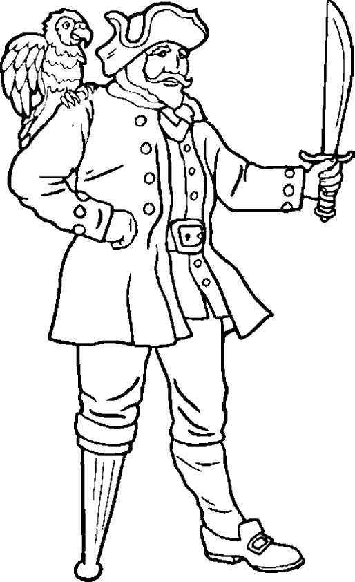 Pirate Free Coloring Page