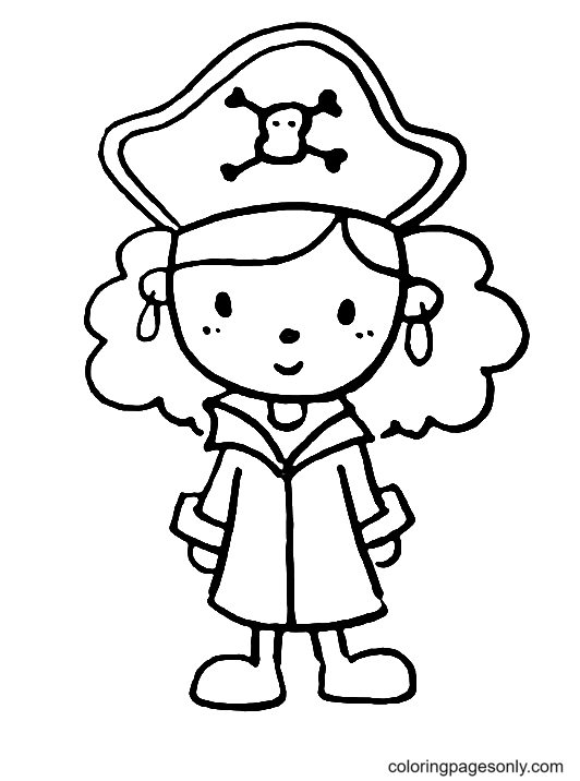 Pirate Girl Coloring Page