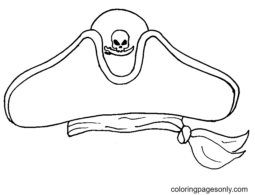 Chapéu de pirata para imprimir página para colorir