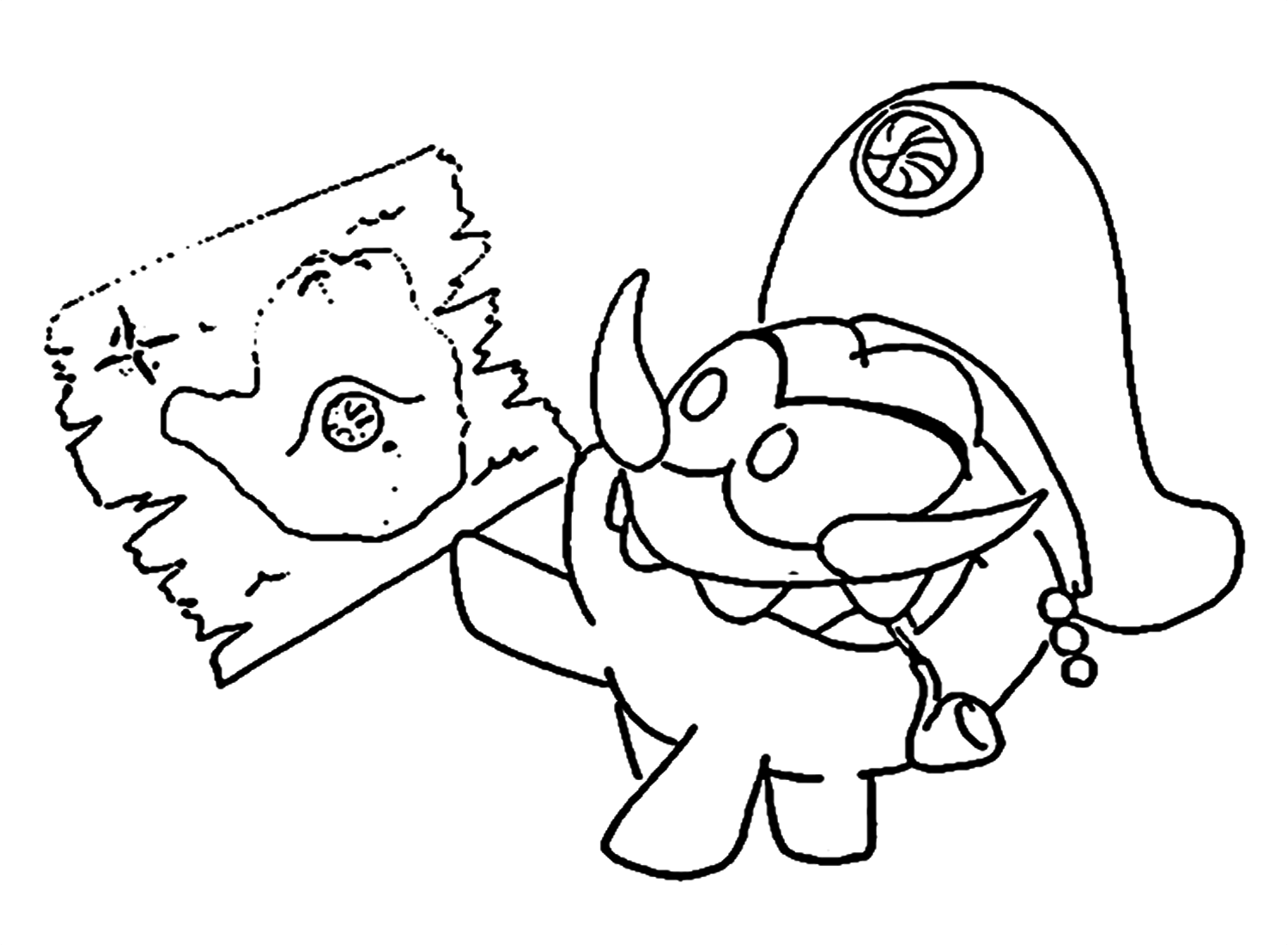 Pirate Om Nom And Treasure Map Coloring Pages