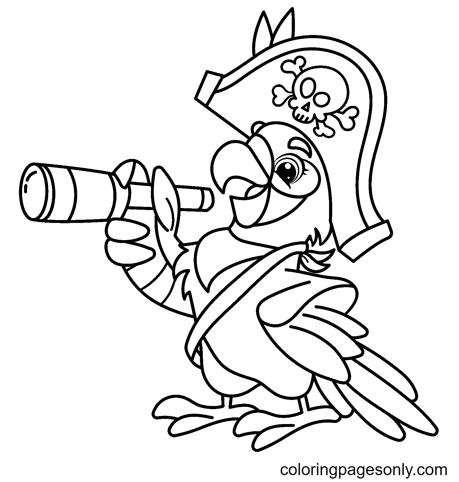 Perroquet pirate avec longue-vue de Parrot