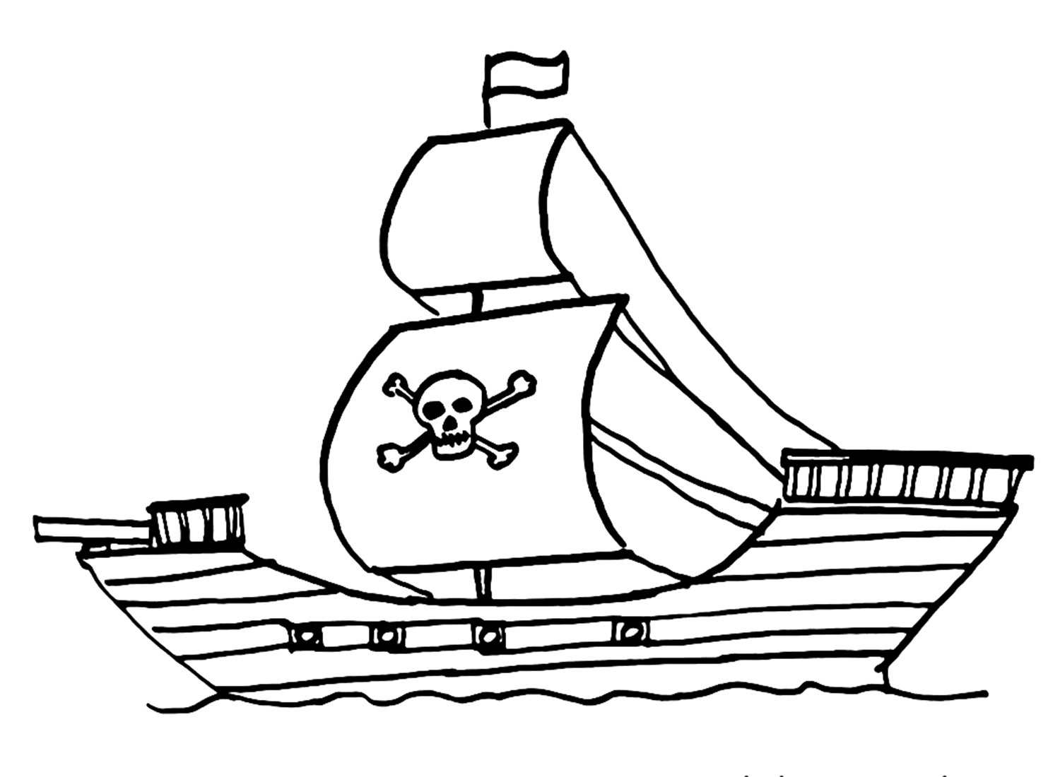 Pirate Ship to Print Coloring Page