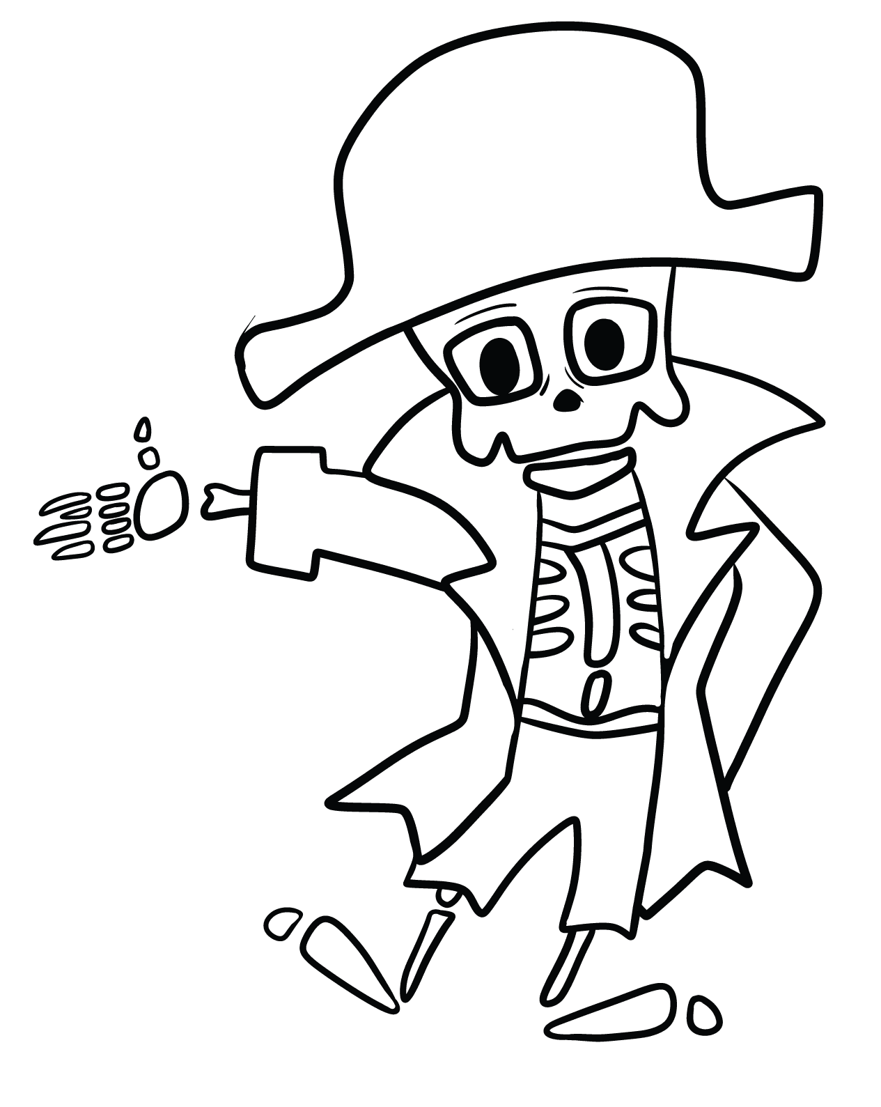Скелет пирата для печати со скелета