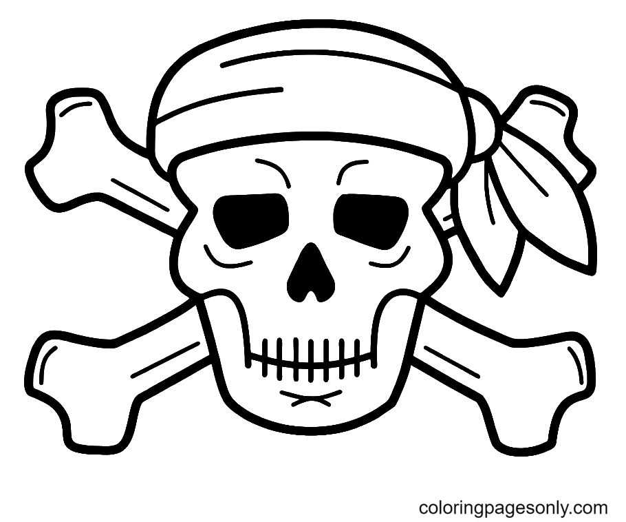 Piraat schedel printbare kleurplaat