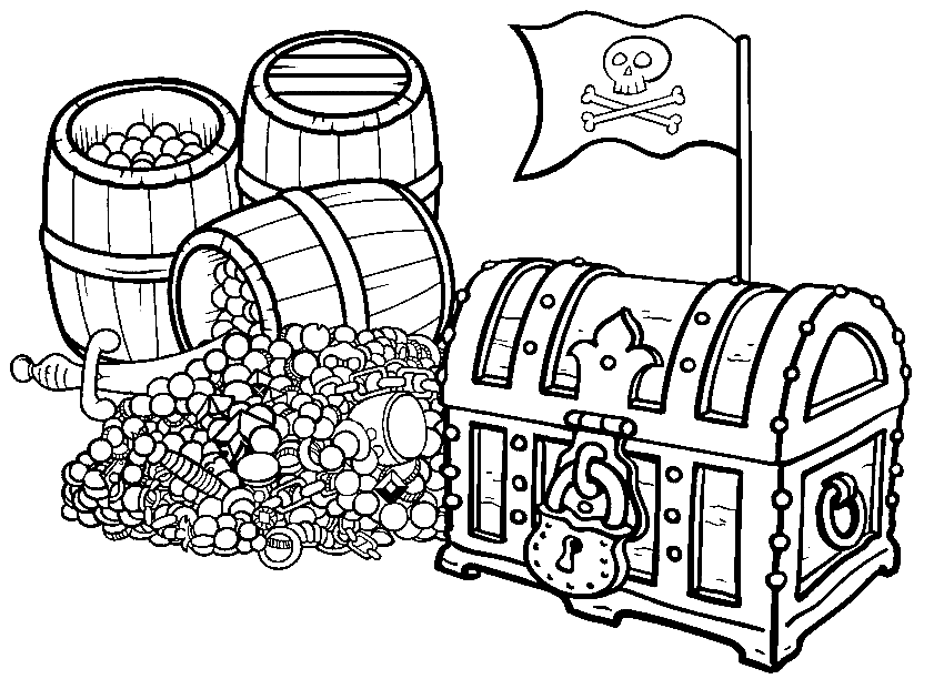 Pirate Treasure Coloring Pages