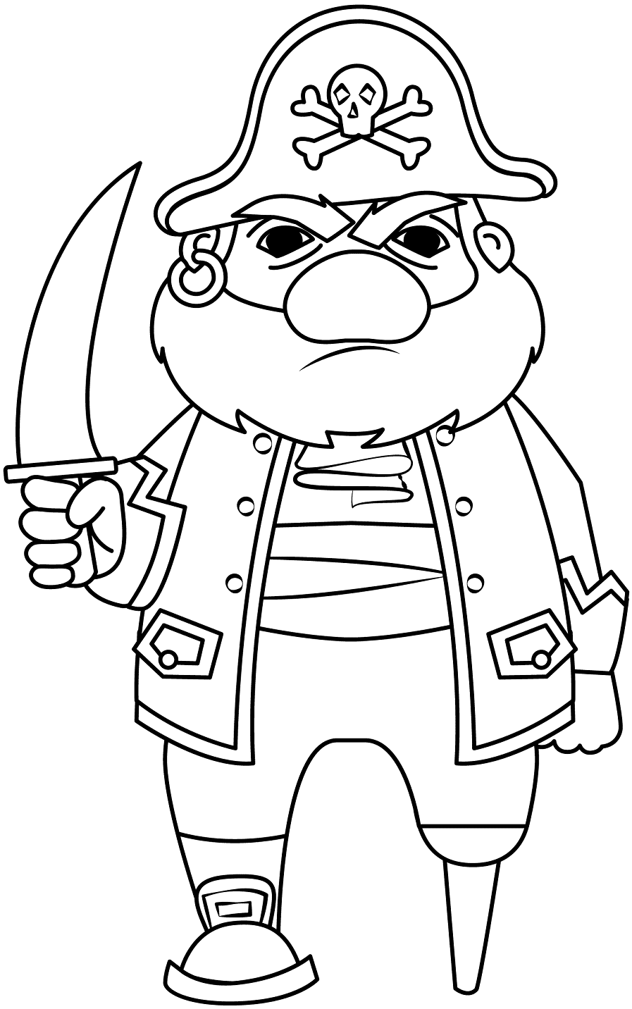 Pirate for Kids Coloring Page