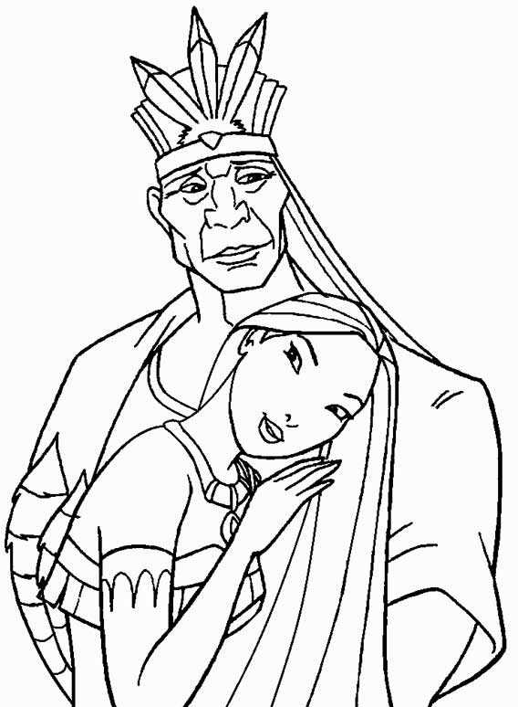Pocahontas fofa com Powhatan de Pocahontas