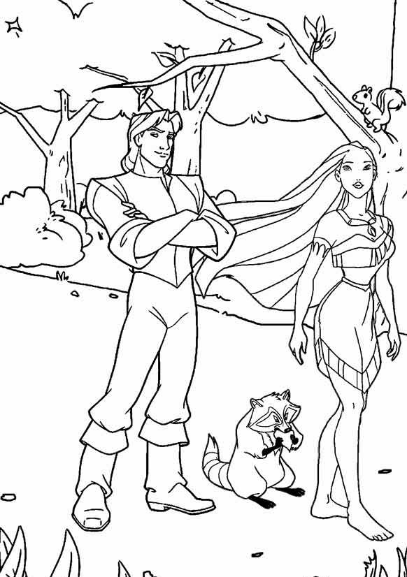 Pocahontas And John Smith Coloring Page