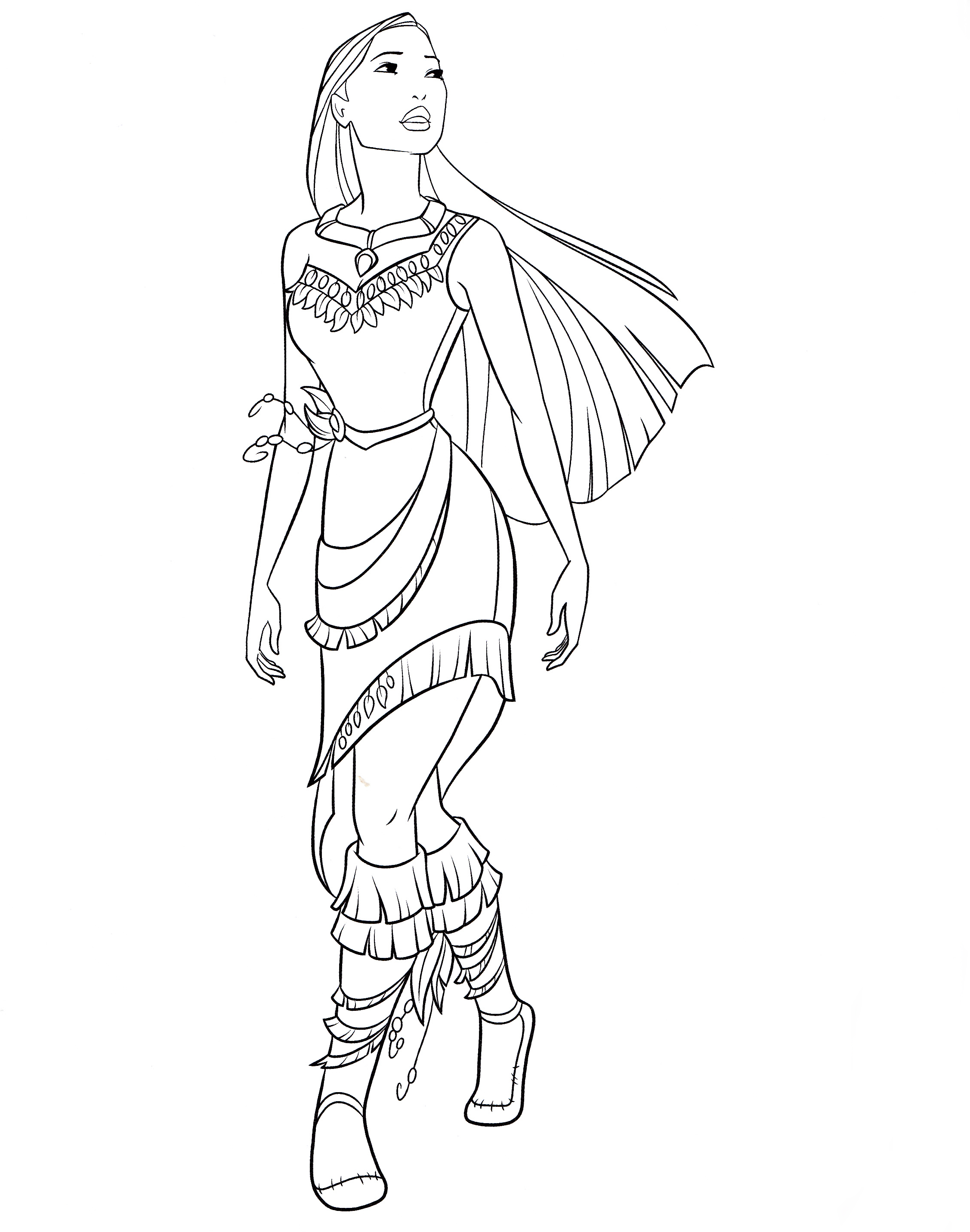 Pocahontas From Disney Coloring Page