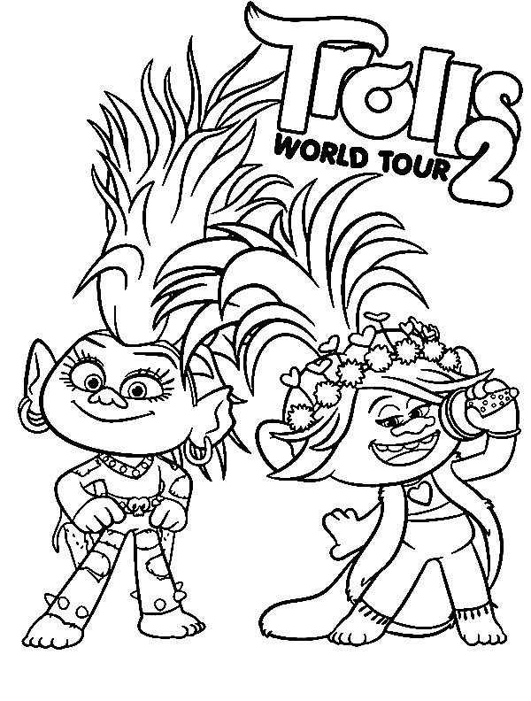 Poppy and Barb Coloring Page