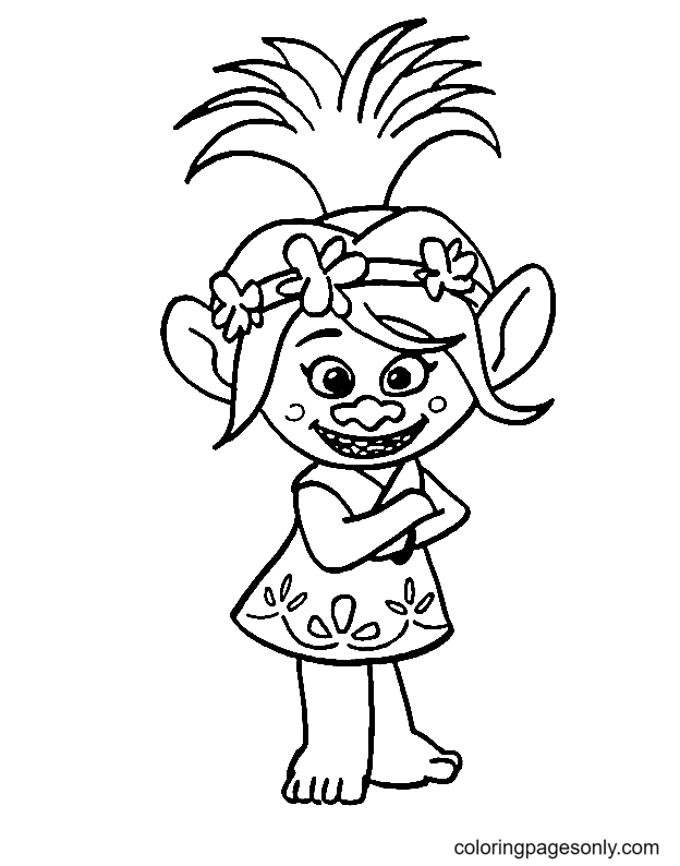 Poppy, a princesa dos Trolls para colorir e imprimir