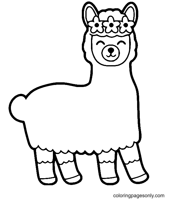 Lama simpatico cartone animato di Llama
