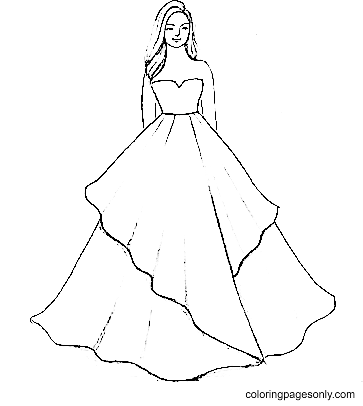 Fashion Dress Coloring Pages - Get Coloring Pages