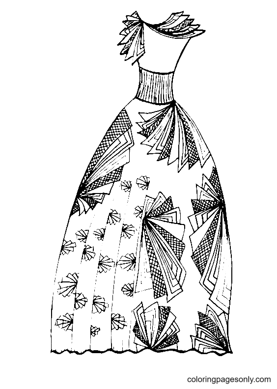 Pretty Dress for Kid Coloring Page