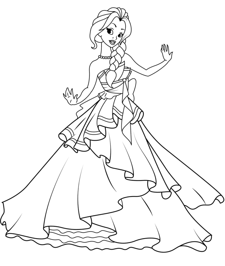 Princess Dress Printable Coloring Page