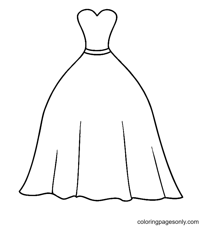 Princess Dress to Print Coloring Page - Free Printable Coloring Pages